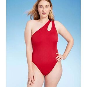 Shade & Shore Women's One Shoulder One Piece Swimsuit Cut Out Bathing Suit